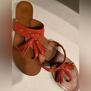 Red COACH Sheena Sandals